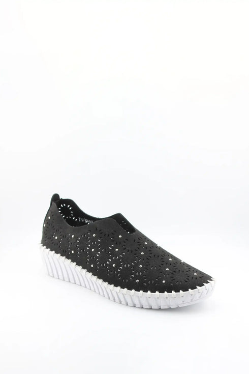 Bernie Mev Laser-Cut Slip-On Wedge Sneakers
