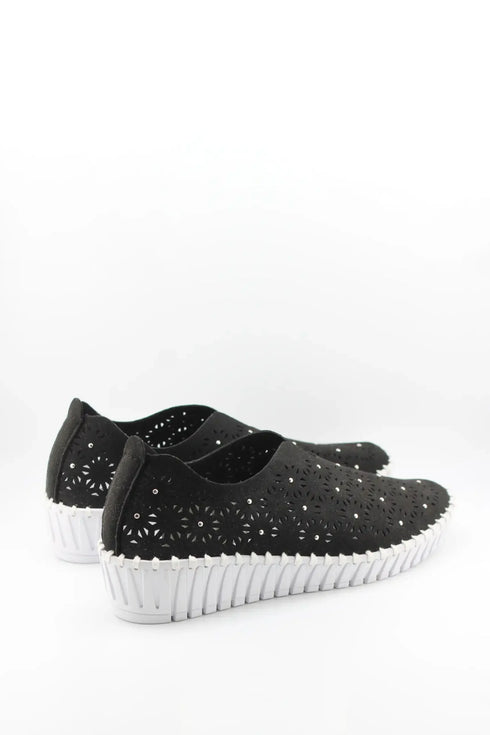 Bernie Mev Laser-Cut Slip-On Wedge Sneakers