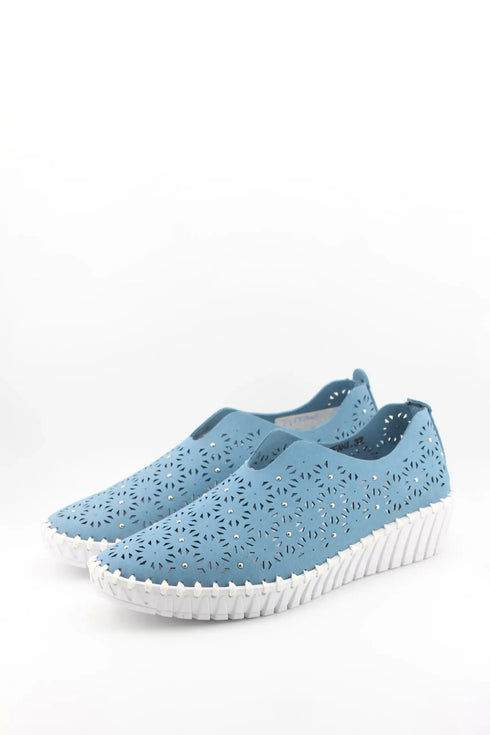 Bernie Mev Laser-Cut Slip-On Wedge Sneakers