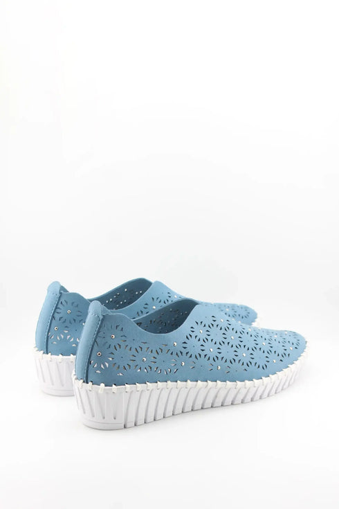 Bernie Mev Laser-Cut Slip-On Wedge Sneakers