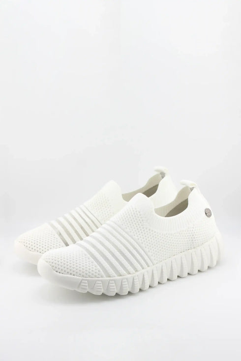Bernie Mev Perforated Knit Slip-On Athletic Sneakers
