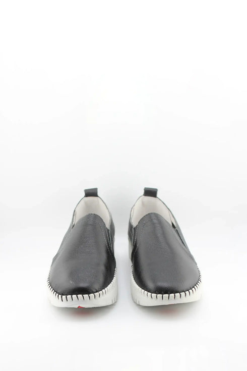 Bernie Mev Leather Slip-On Shoe with Textured Sole