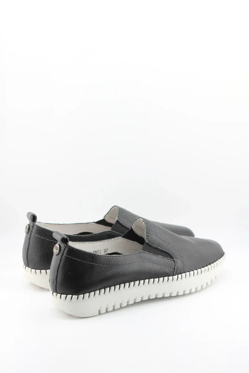 Bernie Mev Leather Slip-On Shoe with Textured Sole