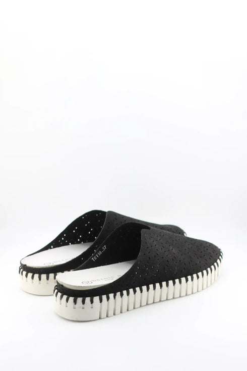 Bernie Mev Perforated Slip-On Leather Mule