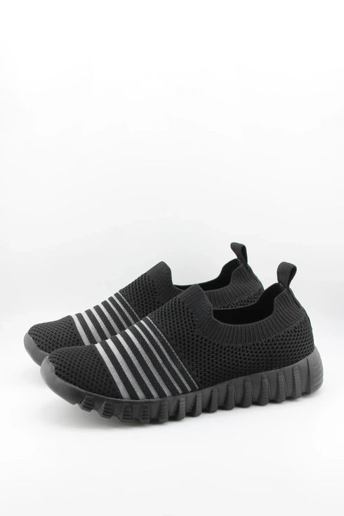 Bernie Mev Perforated Knit Slip-On Athletic Sneakers