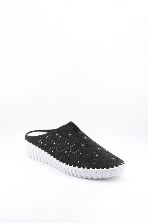 Bernie Mev Perforated Slip-On Clog with Wedge