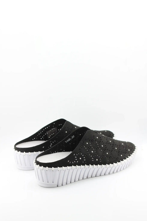 Bernie Mev Perforated Slip-On Clog with Wedge