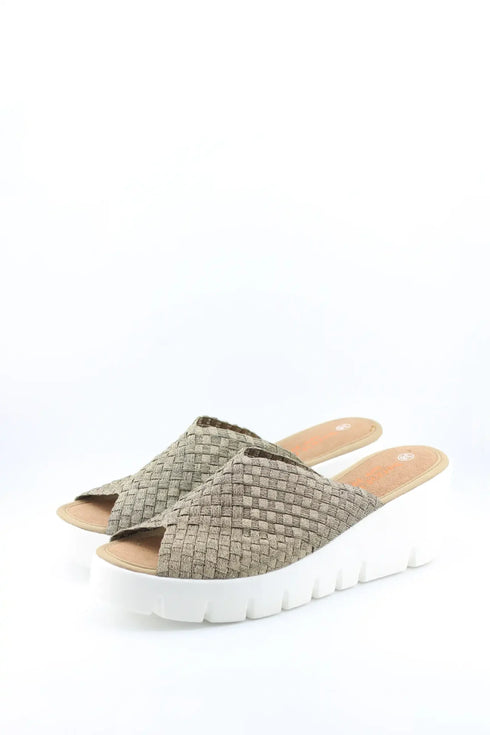 Bernie Mev Woven Platform Slide Sandal