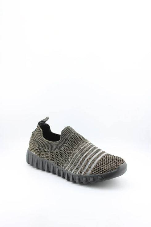 Bernie Mev Perforated Knit Slip-On Athletic Sneakers