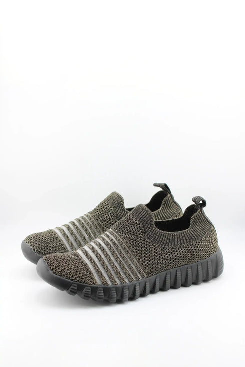 Bernie Mev Perforated Knit Slip-On Athletic Sneakers