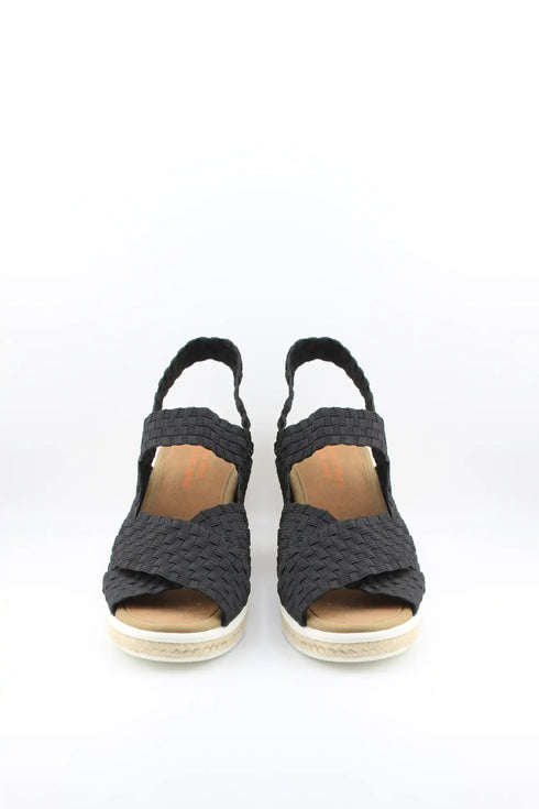 Bernie Mev Elastic Woven Espadrille Wedge with Criss-Cross Straps
