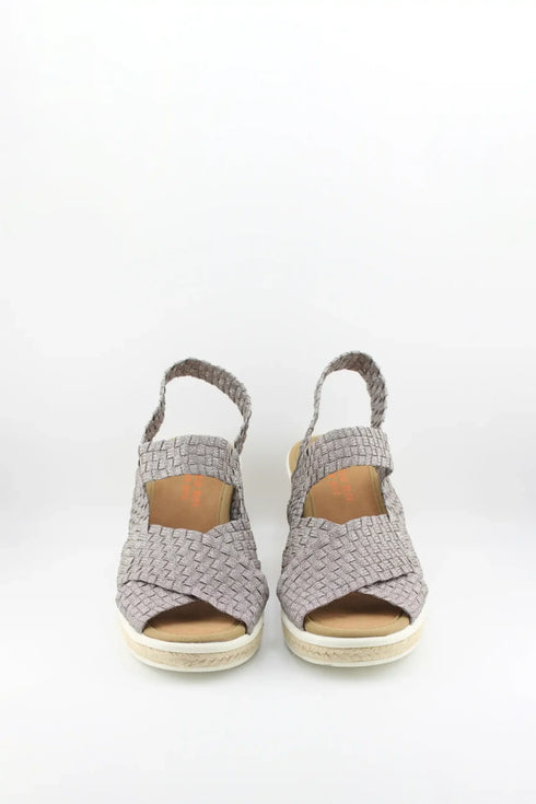 Bernie Mev Elastic Woven Espadrille Wedge with Criss-Cross Straps