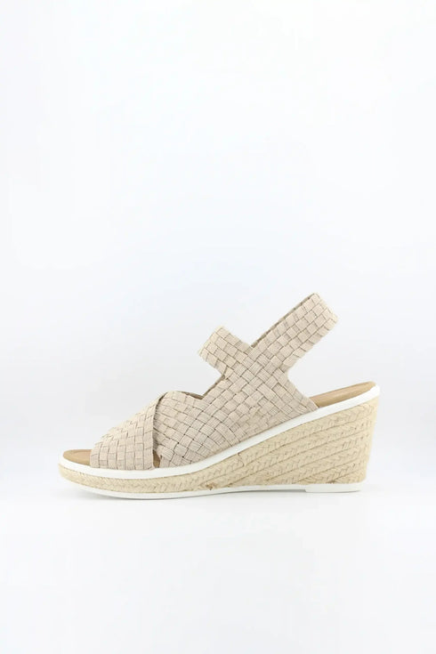 Bernie Mev Elastic Woven Espadrille Wedge with Criss-Cross Straps