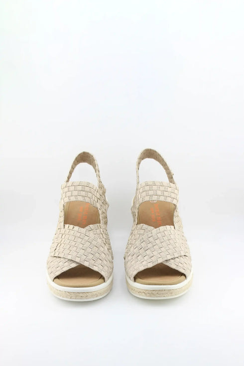 Bernie Mev Elastic Woven Espadrille Wedge with Criss-Cross Straps