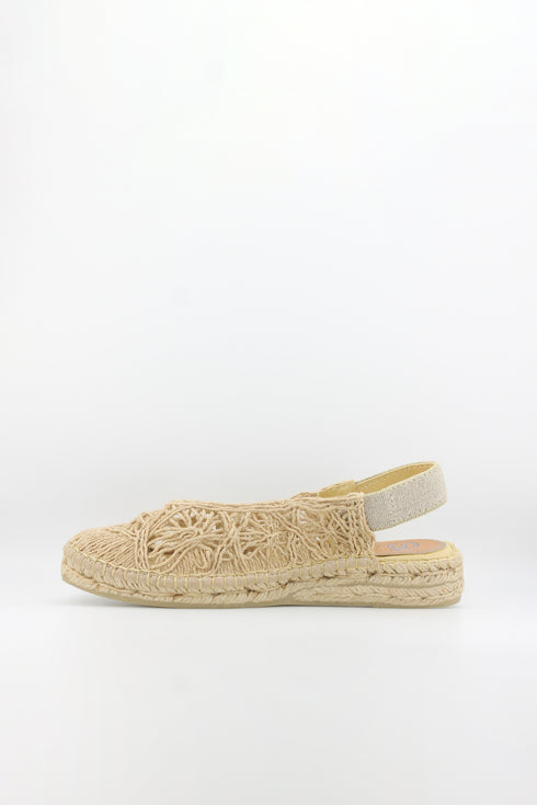 Salvi Calzados Open-Knit Espadrille Slingback with Elastic Strap