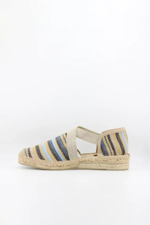 Salvi Calzados Woven Espadrille-Style Striped Flats