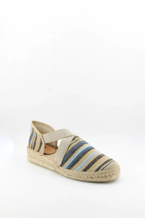 Salvi Calzados Woven Espadrille-Style Striped Flats
