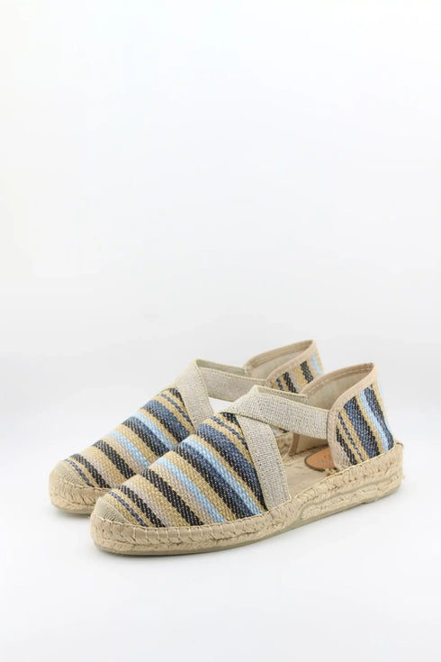 Salvi Calzados Woven Espadrille-Style Striped Flats