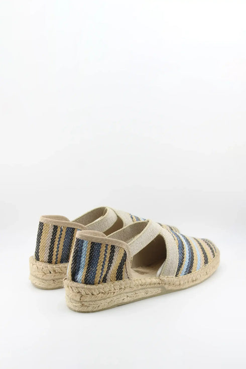 Salvi Calzados Woven Espadrille-Style Striped Flats