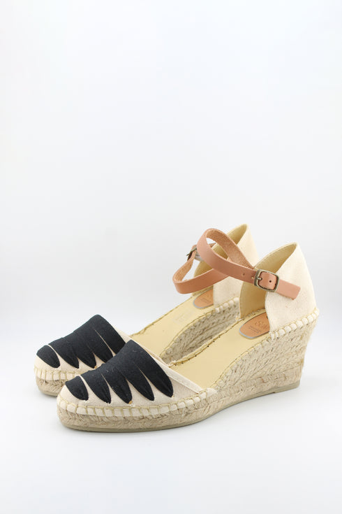 Salvi Calzados Espadrille Wedge Sandal with Ankle Strap