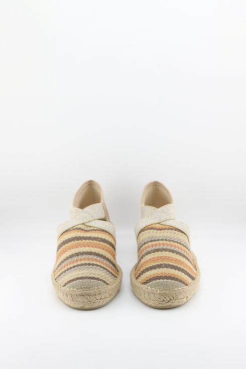 Salvi Calzados Woven Espadrille-Style Striped Flats