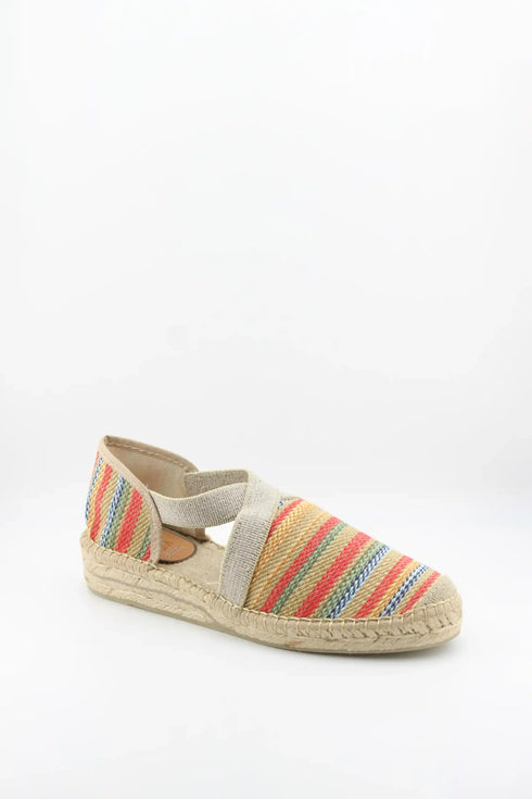 Salvi Calzados Woven Espadrille-Style Striped Flats