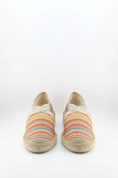 Salvi Calzados Woven Espadrille-Style Striped Flats