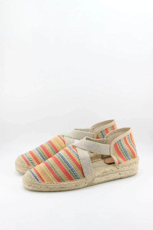 Salvi Calzados Woven Espadrille-Style Striped Flats