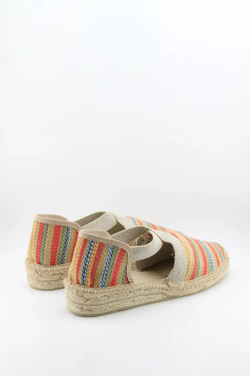 Salvi Calzados Woven Espadrille-Style Striped Flats