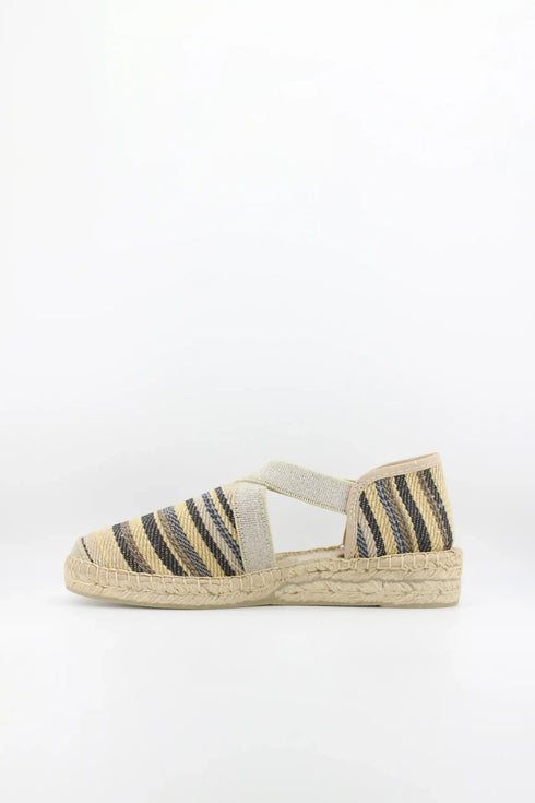 Salvi Calzados Woven Espadrille-Style Striped Flats