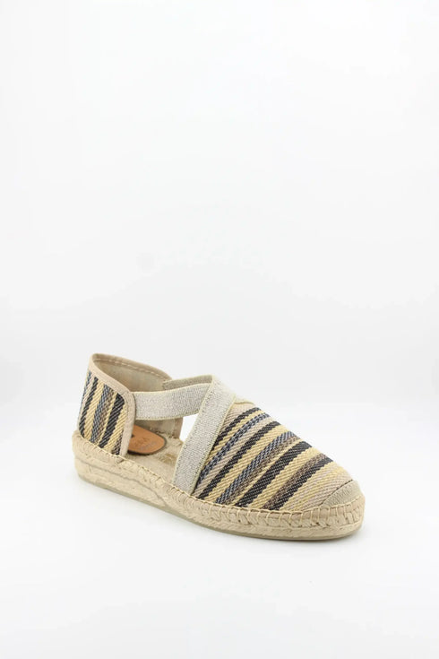 Salvi Calzados Woven Espadrille-Style Striped Flats