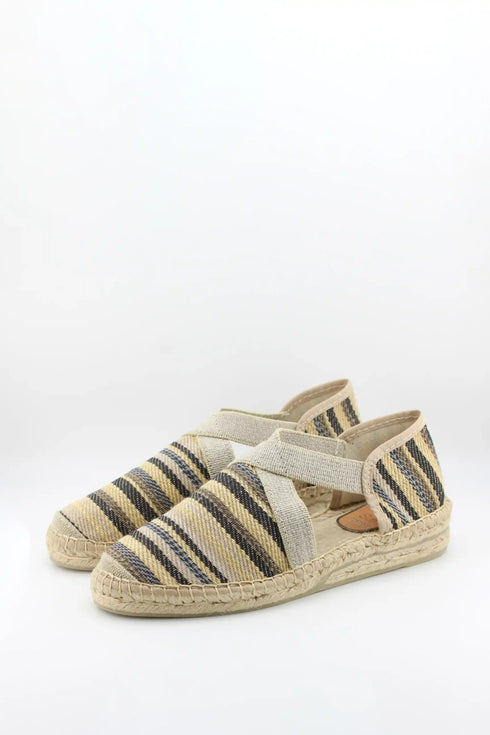 Salvi Calzados Woven Espadrille-Style Striped Flats