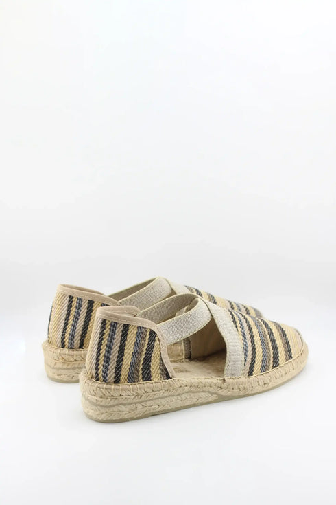Salvi Calzados Woven Espadrille-Style Striped Flats