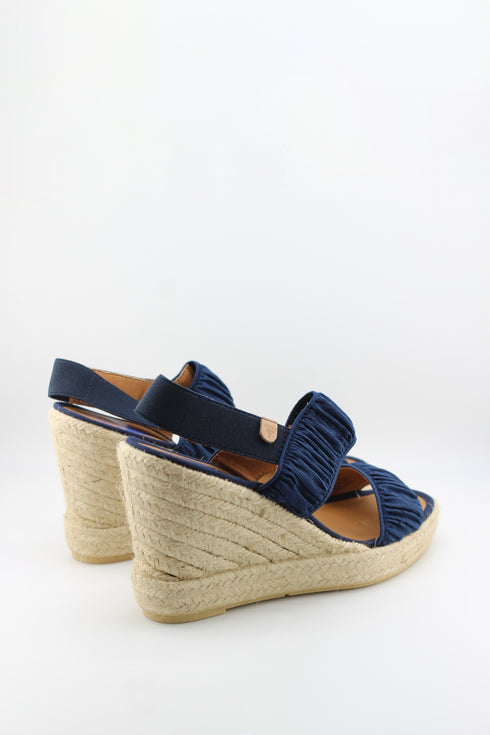 Verbenas Espadrille Wedge Sandals with Textured Straps