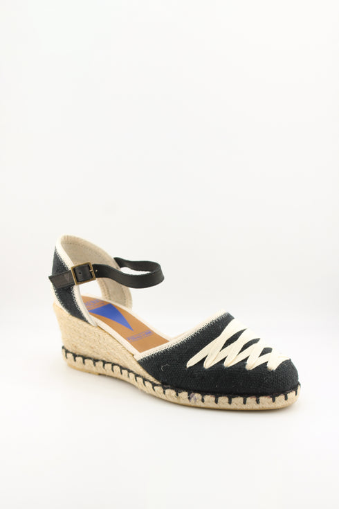 Verbenas Perforated Espadrille Wedge Sandals