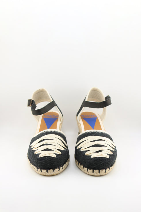 Verbenas Perforated Espadrille Wedge Sandals