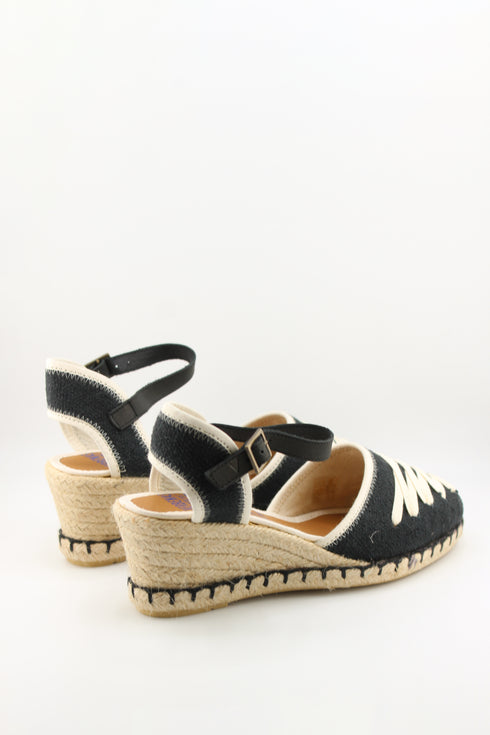Verbenas Perforated Espadrille Wedge Sandals