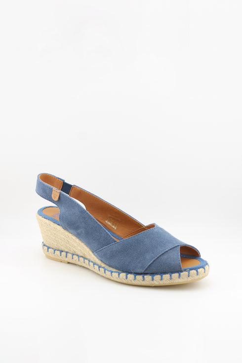Verbenas Peep-Toe Suede Espadrille Wedges