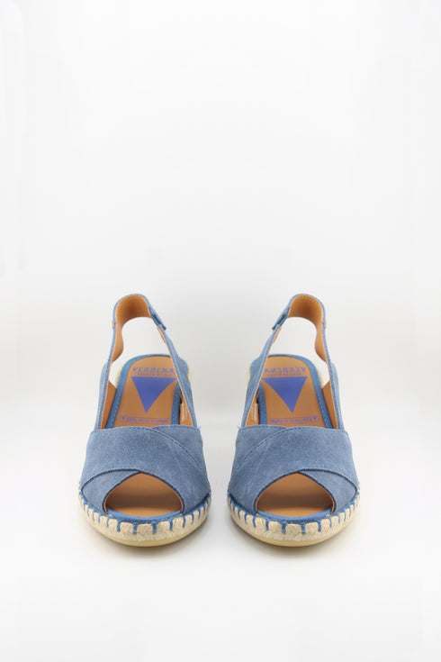 Verbenas Peep-Toe Suede Espadrille Wedges