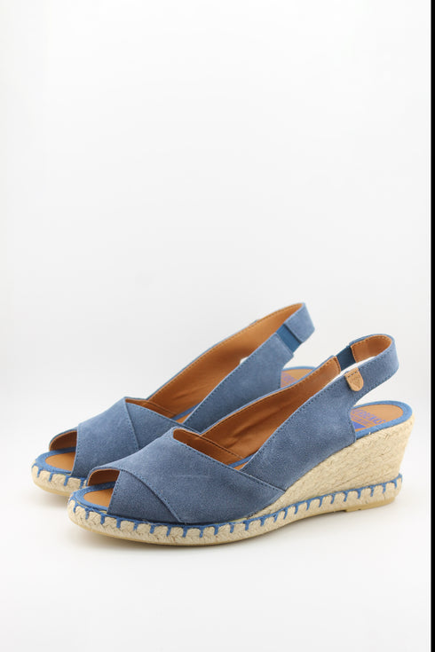 Verbenas Peep-Toe Suede Espadrille Wedges