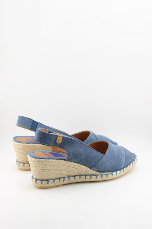 Verbenas Peep-Toe Suede Espadrille Wedges