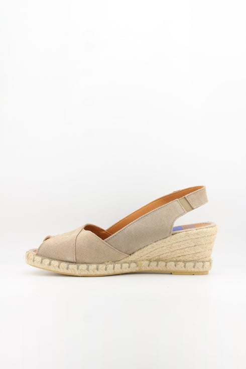 Verbenas Peep-Toe Suede Espadrille Wedges
