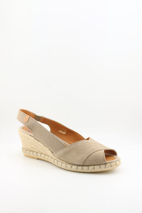 Verbenas Peep-Toe Suede Espadrille Wedges