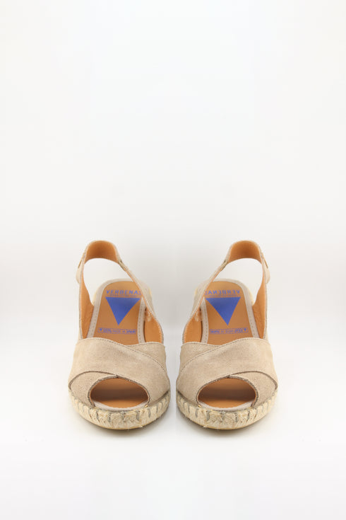 Verbenas Peep-Toe Suede Espadrille Wedges