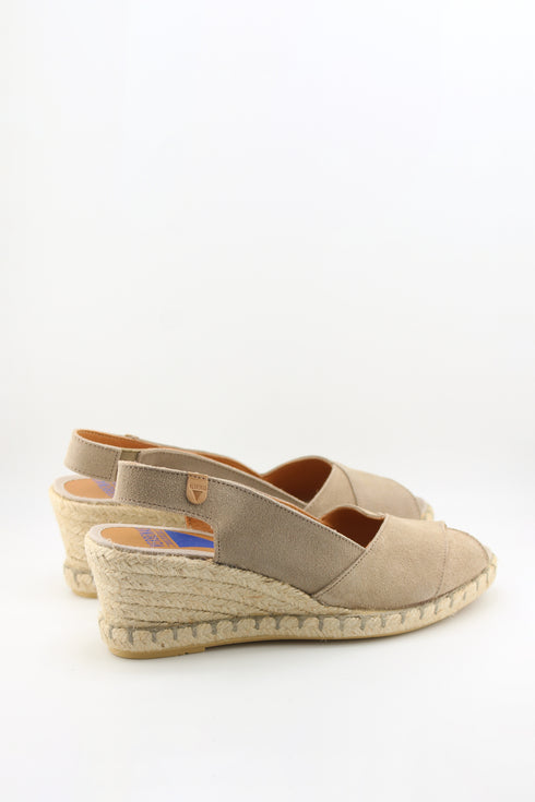 Verbenas Peep-Toe Suede Espadrille Wedges