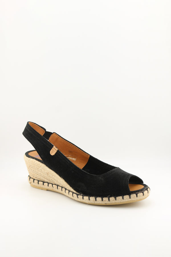 Verbenas Peep-Toe Espadrille Slingback Wedge