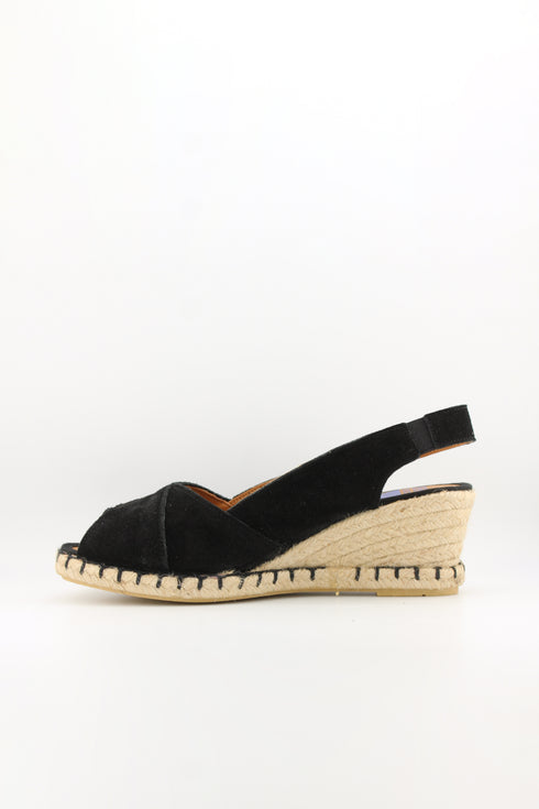 Verbenas Peep-Toe Suede Espadrille Wedges