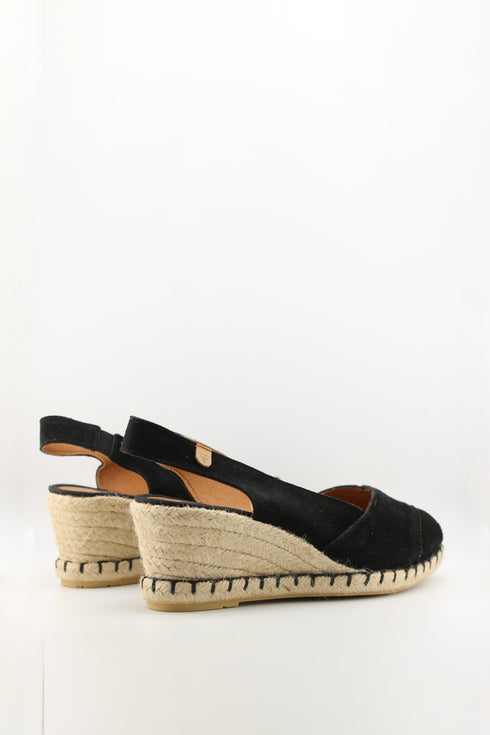 Verbenas Peep-Toe Suede Espadrille Wedges