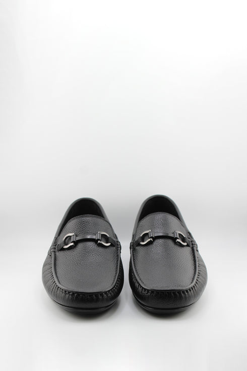DFC Relax Men Textured Leather Slip-On with Metal Strap Detail