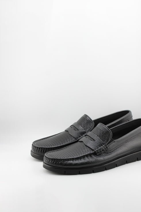 DFC Relax Men Perforated Leather Moccasin with Rubber Sole